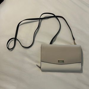 Adjustable White and off white Kate Spade New York Crossbody/Wallet Clutch.